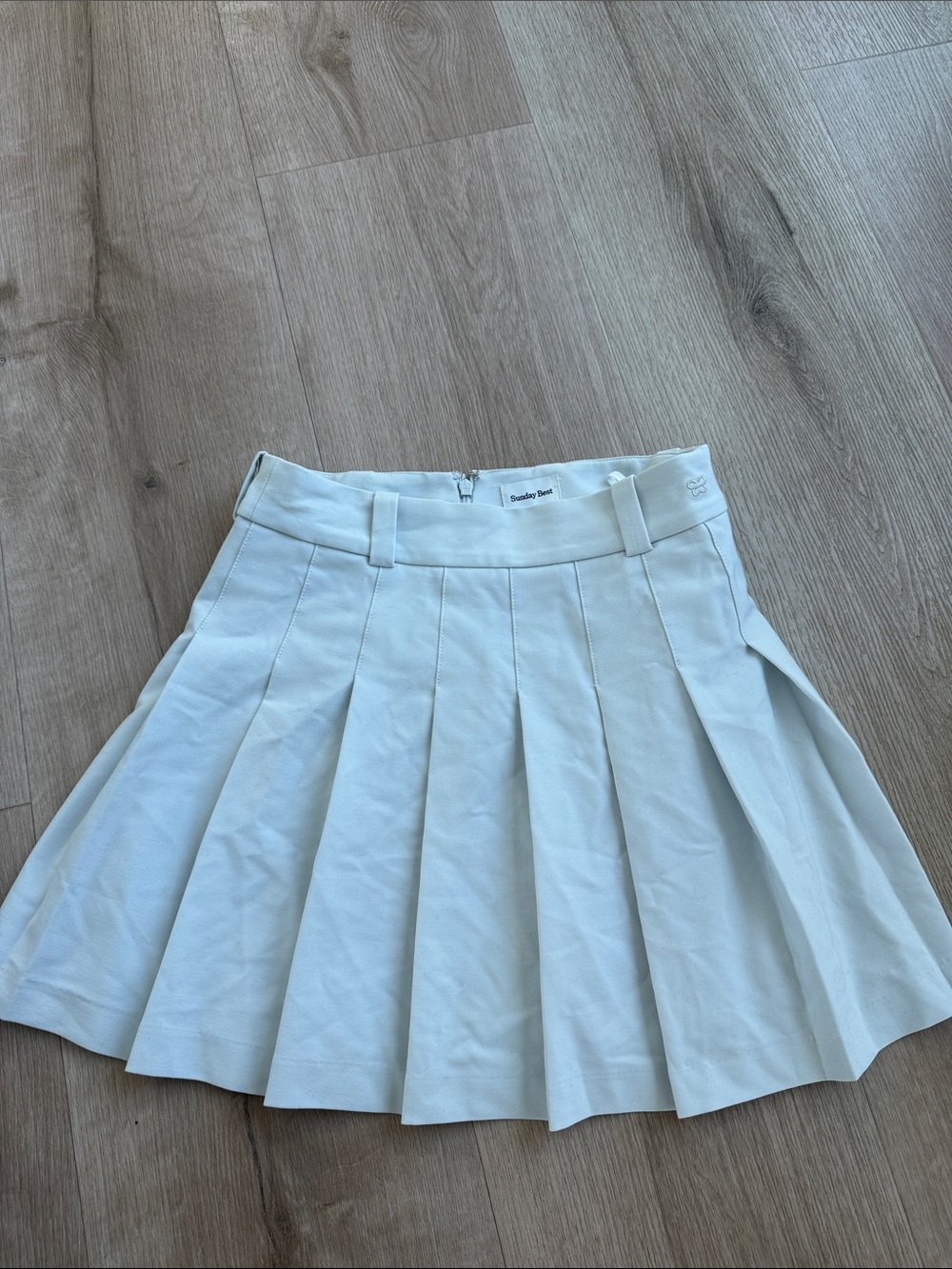 Sunday Best Aritzia light grey Pleated Mini Skirt